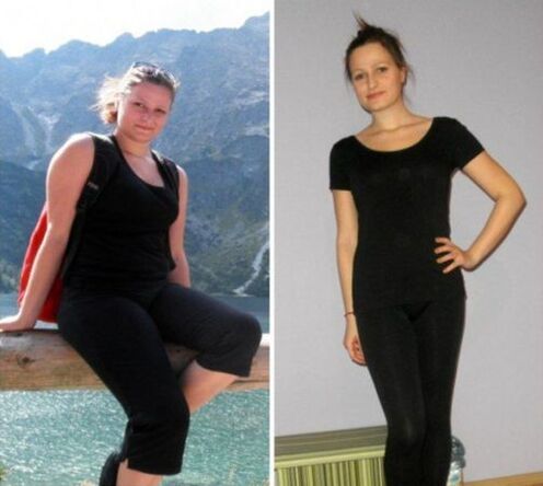 The girl effectively lost weight with a buckwheat diet